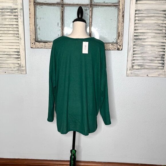 Style & Co Womens Knitted Sweater Adveturine Drop Shoulder Green Size 2X NWT - Picture 6 of 12